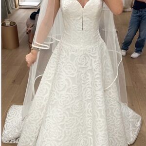 Pronovias White Floral Wedding Dress